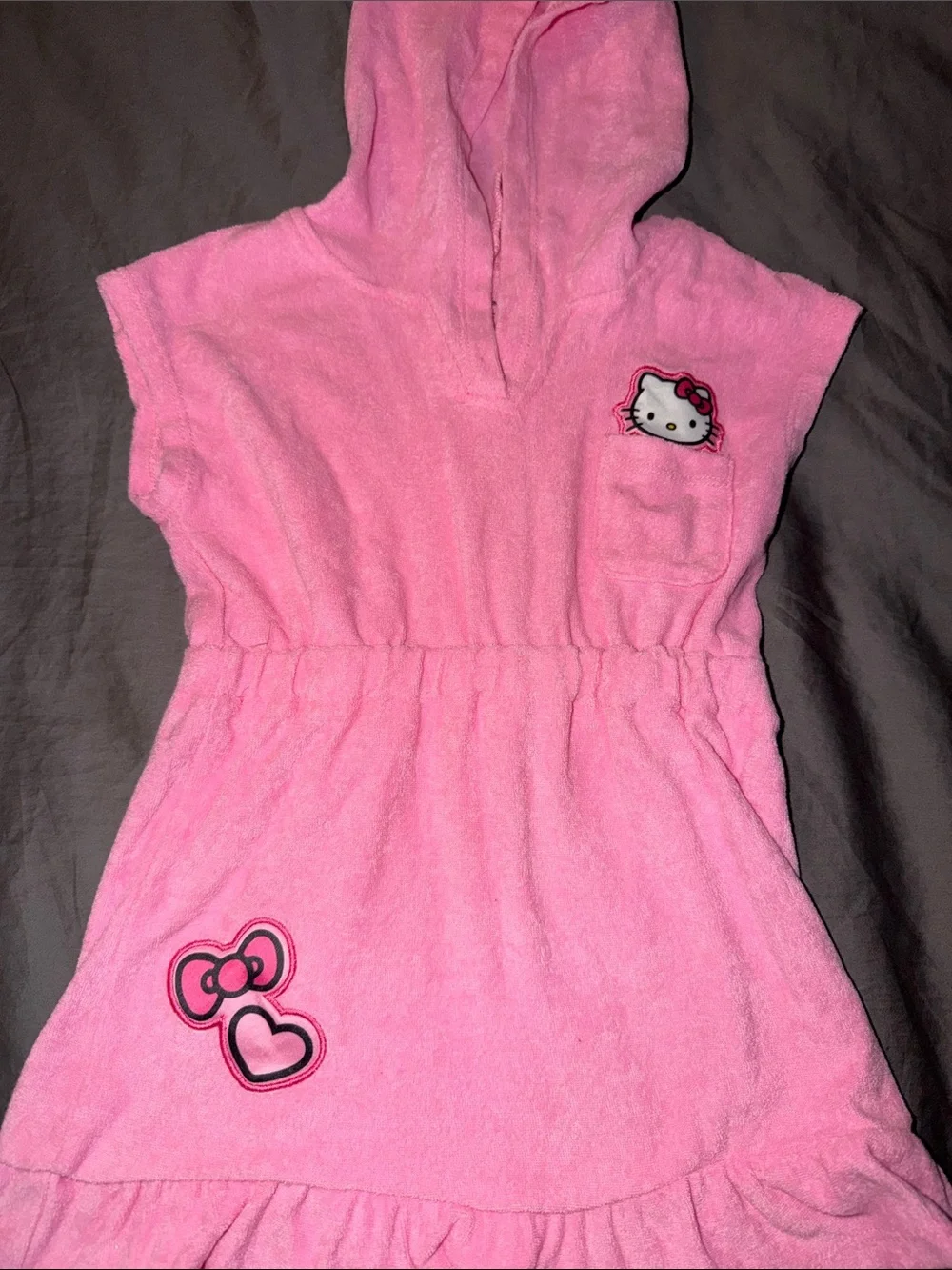 Hello Kitty Pink Hooded Terry Tunic Dress